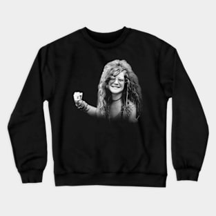 Vintage Vibes Janis Iconic Tees for Retro Music Fans Crewneck Sweatshirt